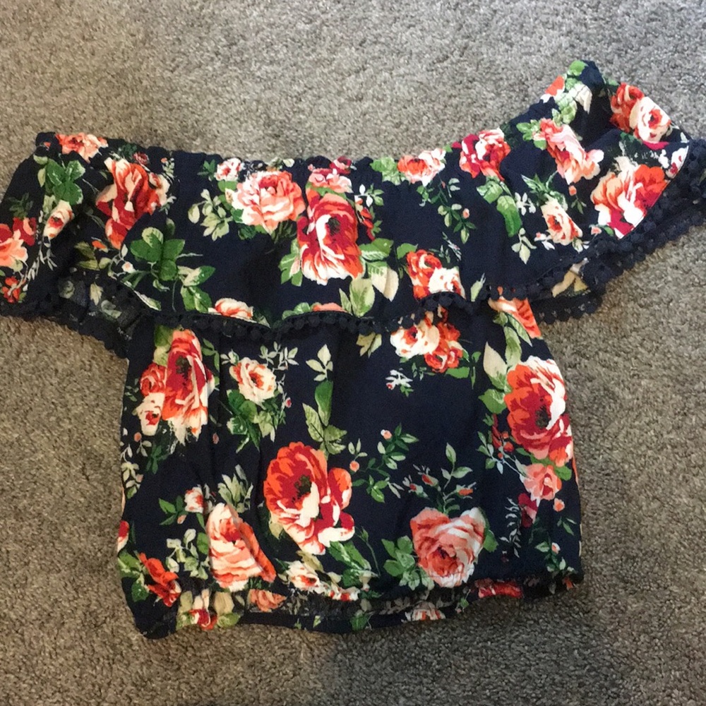 Off-shoulder Floral Top